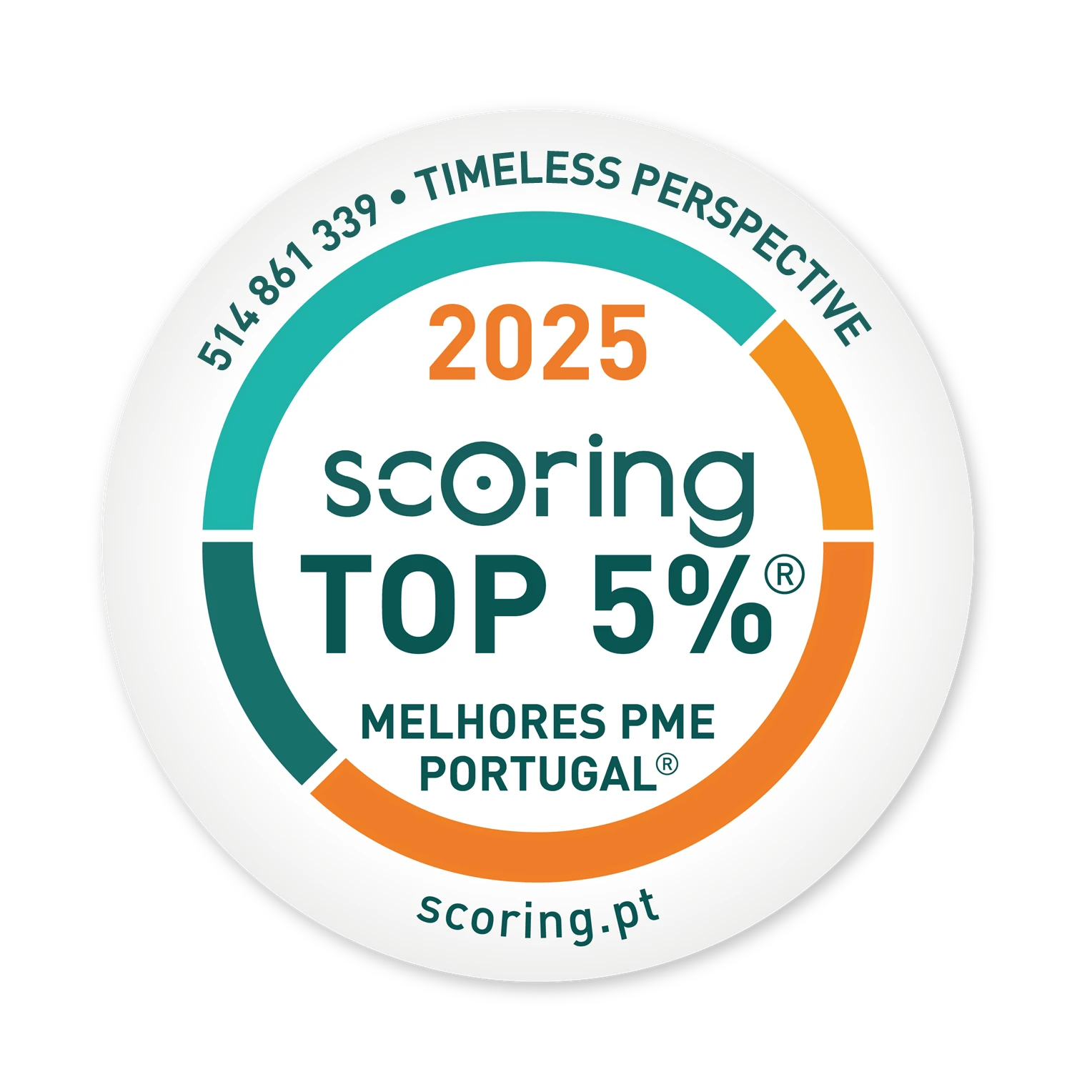 Selo Scoring TOP 5% 2025 — Melhores PME Portugal